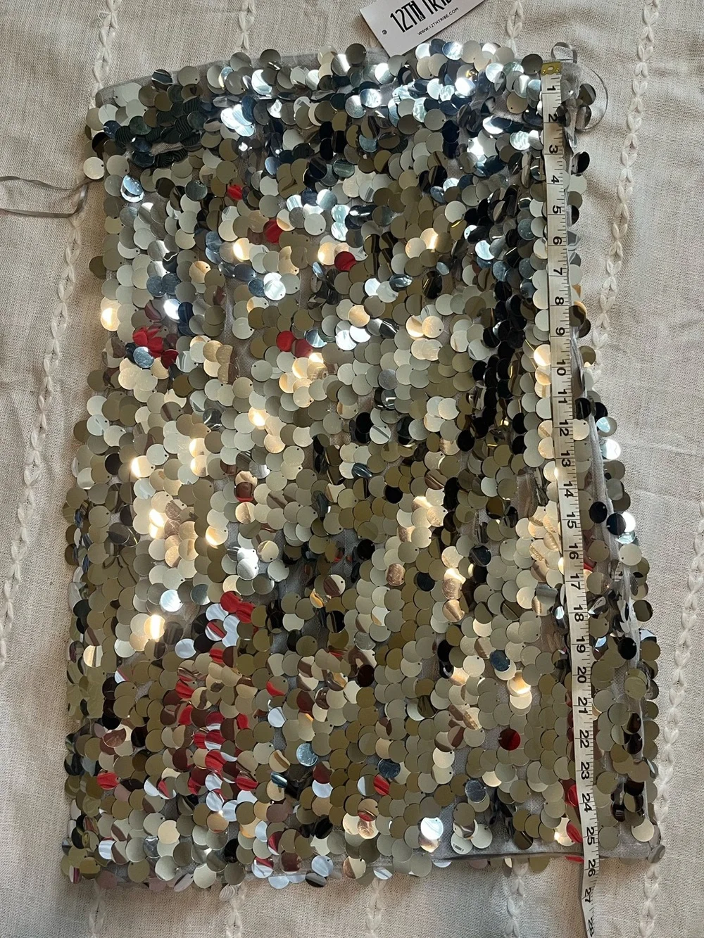 12th Tribe Pippa Silver Disco Sequin Dress – Size Large (NWT) - Picture 4 of 8